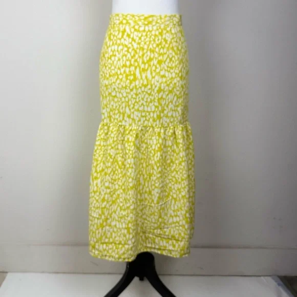 Who What Wear Women’s Yellow Tiered Midi Skirt Size XXL - Picture 2 of 8